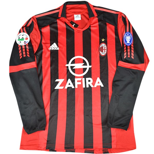 Camiseta AC Milan Replica Primera Ropa ML Retro 2005/06 Rojo